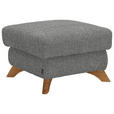 HOCKER Bouclé Hellgrau  - Eichefarben/Hellgrau, MODERN, Holz/Textil (65/47/65cm) - Valnatura