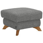 HOCKER Bouclé Hellgrau  - Eichefarben/Hellgrau, MODERN, Holz/Textil (65/47/65cm) - Valnatura
