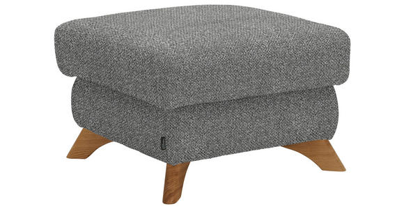 HOCKER Bouclé Hellgrau - Eichefarben/Hellgrau, MODERN, Holz/Textil (65/47/65cm) - Valnatura