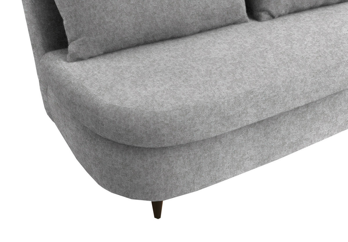 SCHLAFSOFA in Velours Grau  - Schwarz/Grau, Design, Holz/Textil (213/89/105cm) - Novel
