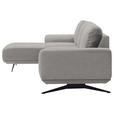 ECKSOFA in Webstoff Hellgrau  - Hellgrau/Schwarz, Design, Textil/Metall (172/320cm) - Valnatura