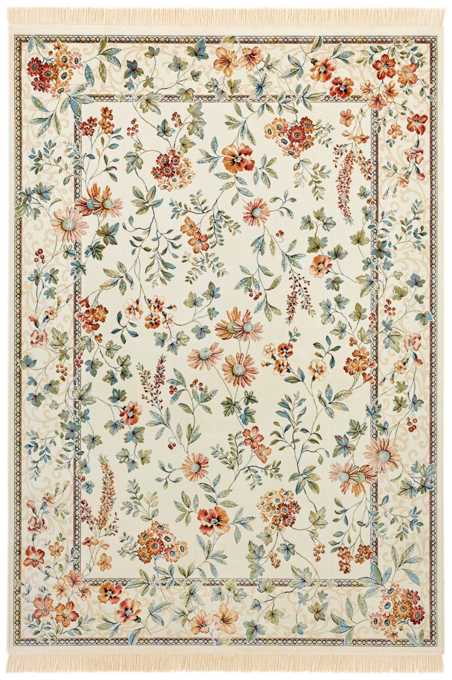 VINTAGE-TEPPICH 95/140 cm Naveh Creme, Ecru  - Ecru/Creme, Basics, Textil (95/140cm)