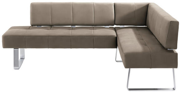 ECKBANK 227/165 cm in Edelstahlfarben, Sandfarben - Sandfarben/Edelstahlfarben, Design, Textil/Metall (227/165cm) - Moderano