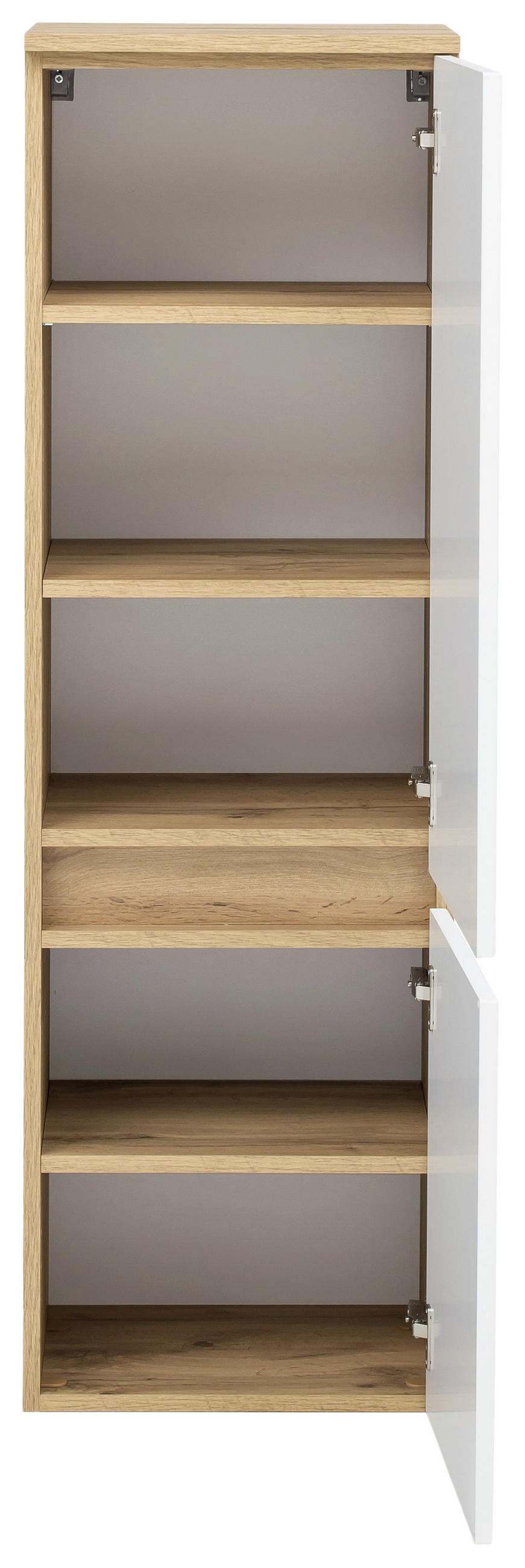 MIDISCHRANK 40/130/35 cm  - Eichefarben/Silberfarben, KONVENTIONELL, Holzwerkstoff/Kunststoff (40/130/35cm) - Held