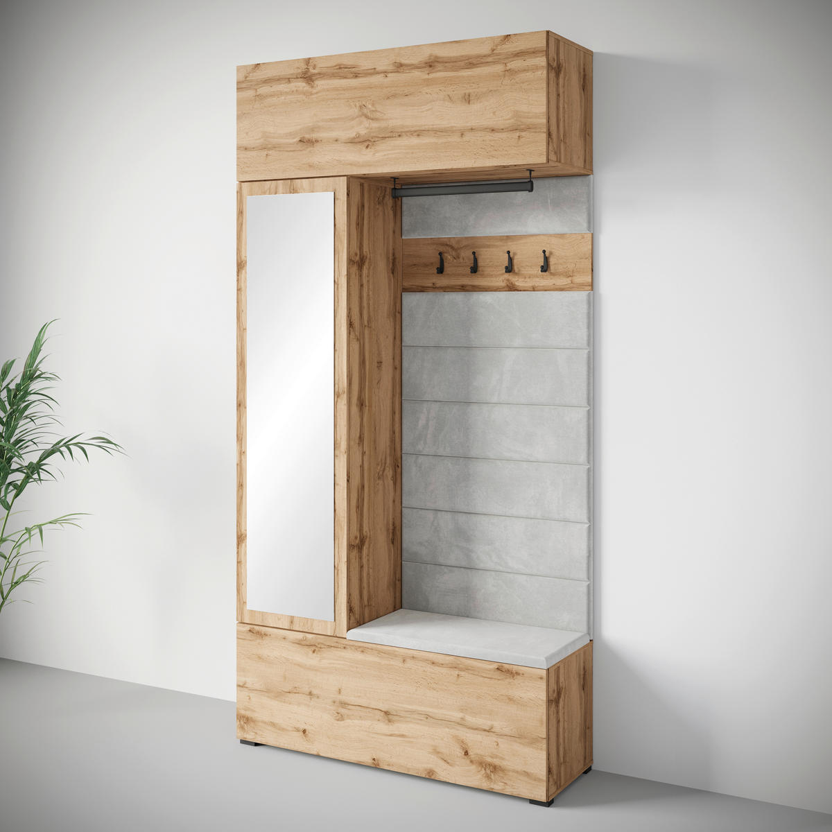 GARDEROBE  in 115/231,9/37,5 cm  - Eiche Wotan, Trend, Holzwerkstoff/Textil (115/231,9/37,5cm) - Livetastic