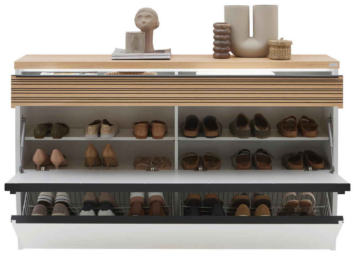 SCHUHKIPPER  in 160/95/31 cm  - Eichefarben/Anthrazit, Design, Holzwerkstoff/Metall (160/95/31cm) - Dieter Knoll