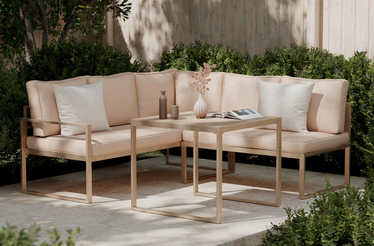 DINING-LOUNGESET  - Beige, MODERN, Kunststoff/Metall (75/75/64.5cm) - Ambia Garden