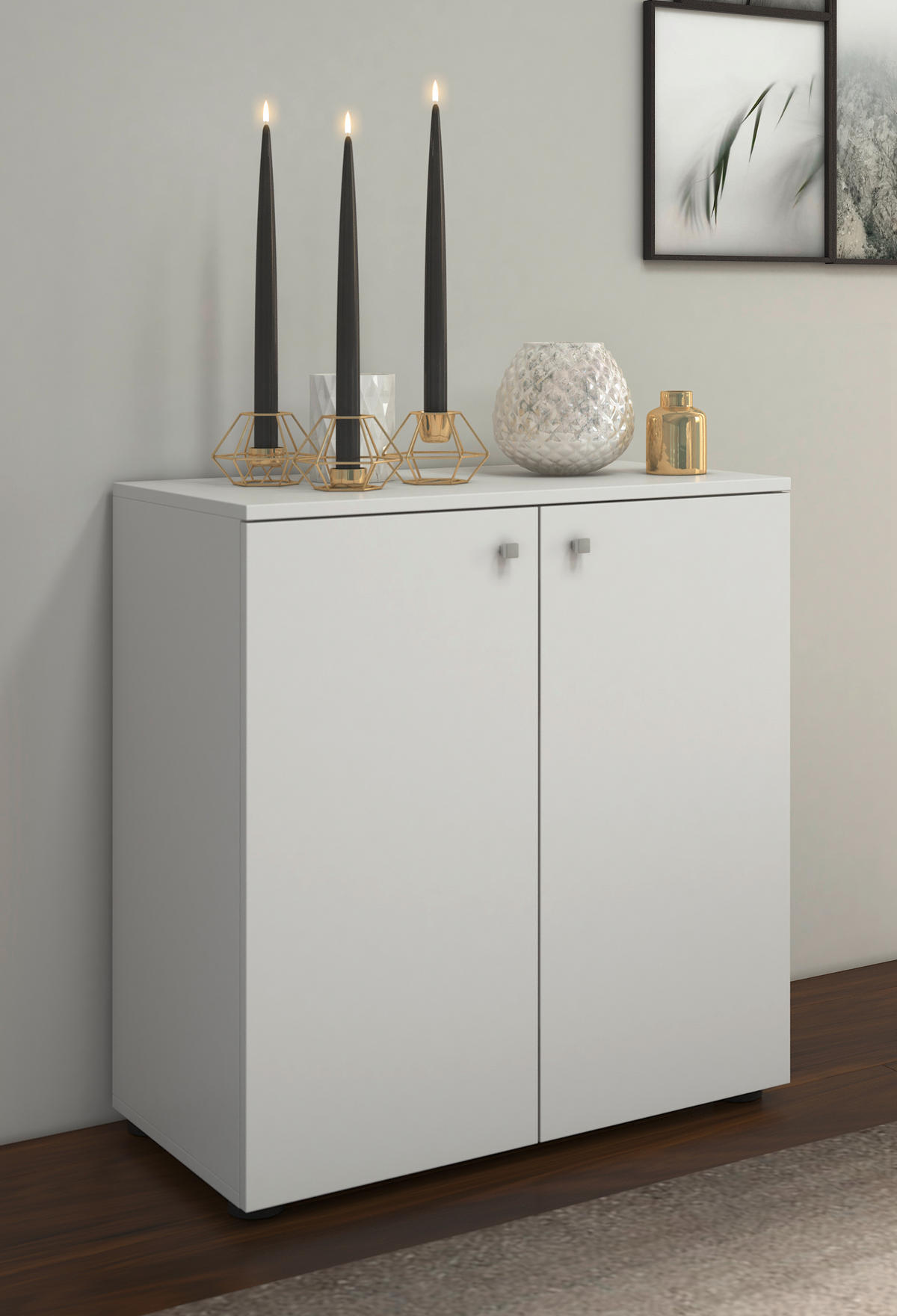KOMMODE  in 70/74/40 cm  - Silberfarben/Schwarz, Basics, Holzwerkstoff/Kunststoff (70/74/40cm) - MID.YOU