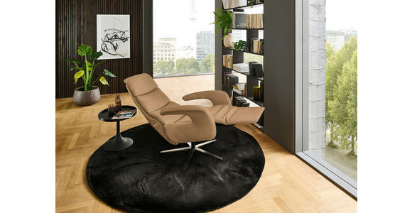 RELAXSESSEL in Leder Honig  - Edelstahlfarben/Honig, Design, Leder/Metall (76/119/86cm) - Dieter Knoll