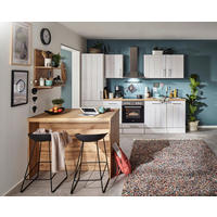 MODULKÖK 280-124 cm   i vit, lärkfärgad  - stålfärgad/vit, Lifestyle, metall/trämaterial (280-124cm) - Respekta