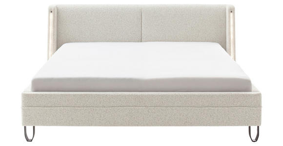 POLSTERBETT Beleuchtung 180/200 cm in Creme - Creme/Schwarz, MODERN, Textil/Metall (180/200cm) - Novel