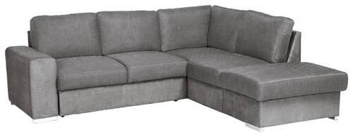 ECKSOFA in Mikrofaser Grau  248/213 cm  - Chromfarben/Grau, KONVENTIONELL, Textil/Metall (248/213cm) - MID.YOU