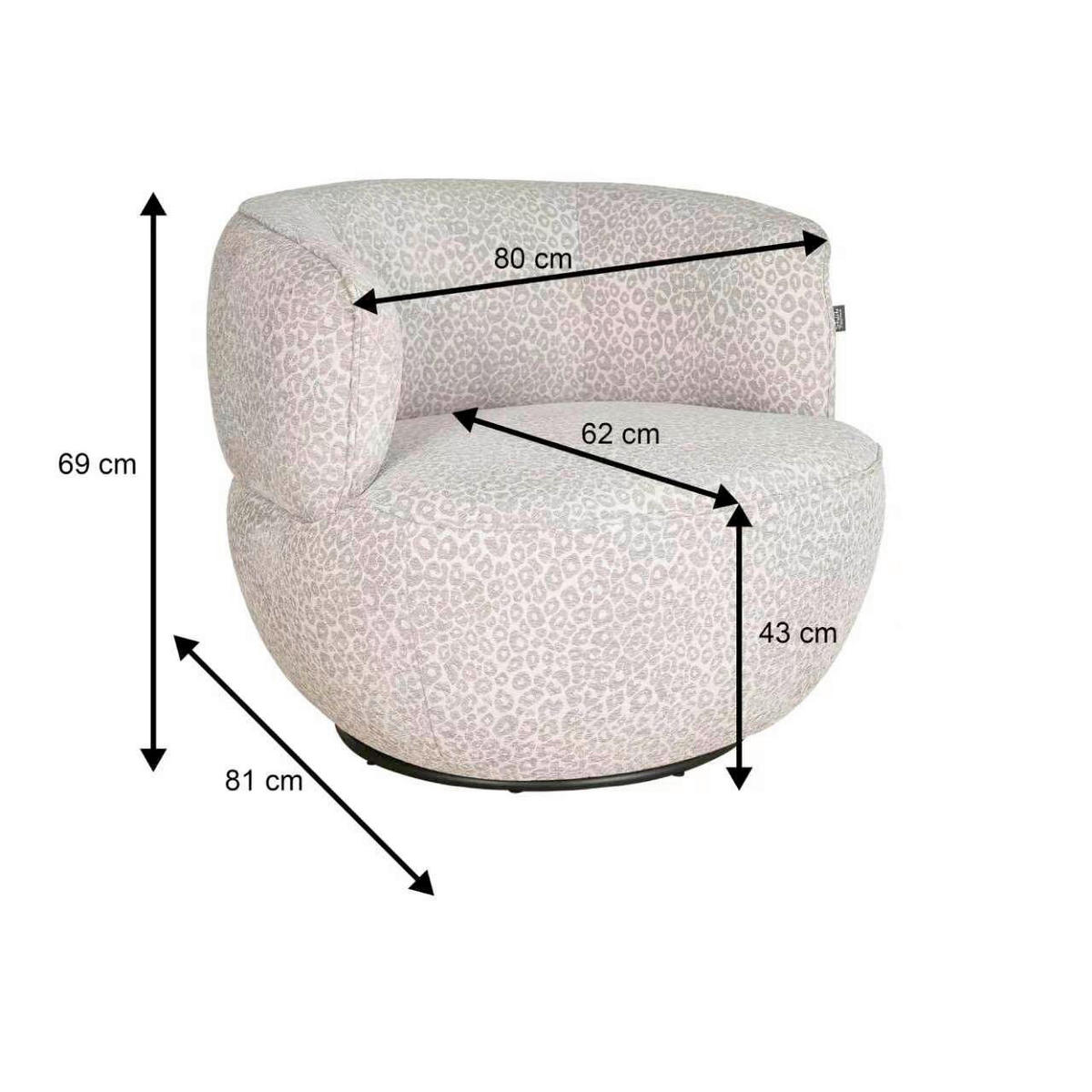 SESSEL in Webstoff Schwarz, Beige  - Beige/Schwarz, Design, Textil/Metall (82/68/81cm) - Stylife