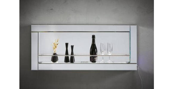 WEINREGAL  - Silberfarben, LIFESTYLE, Glas/Holzwerkstoff (120/52/14cm) - Xora