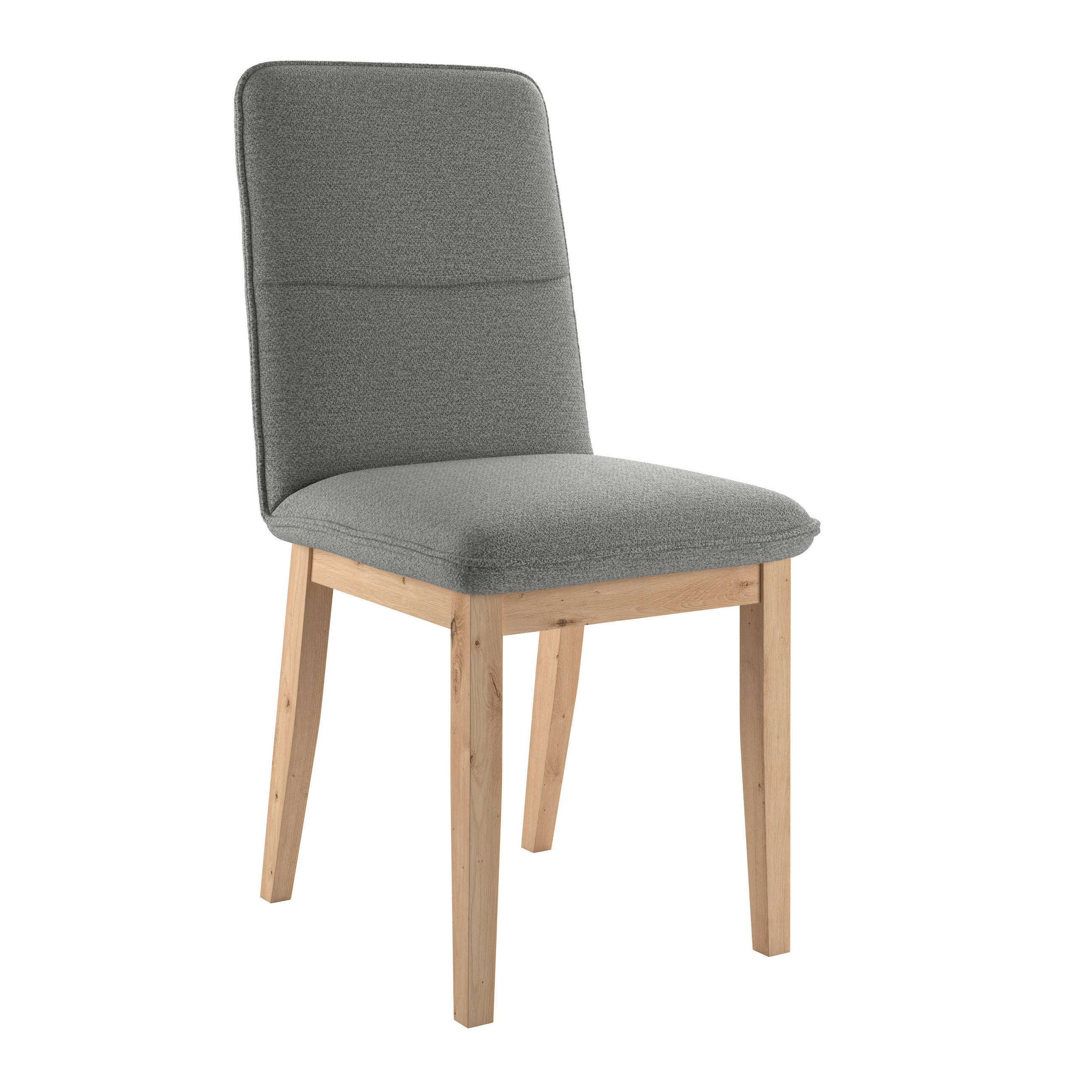 STUHL   Webstoff  - Eichefarben/Grau, KONVENTIONELL, Holz/Textil (47/91/44cm) - Livetastic