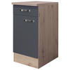 KÜCHENUNTERSCHRANK 40/85/60 cm  in Dunkelgrau, Eiche San Remo  - Edelstahlfarben/Dunkelgrau, MODERN, Holzwerkstoff/Metall (40/85/60cm) - FlexWell