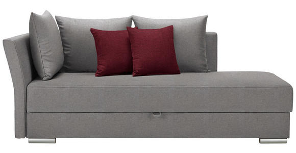 LIEGE  in Webstoff Hellgrau  - Chromfarben/Bordeaux, Design, Kunststoff/Textil (220/93/100cm) - Xora