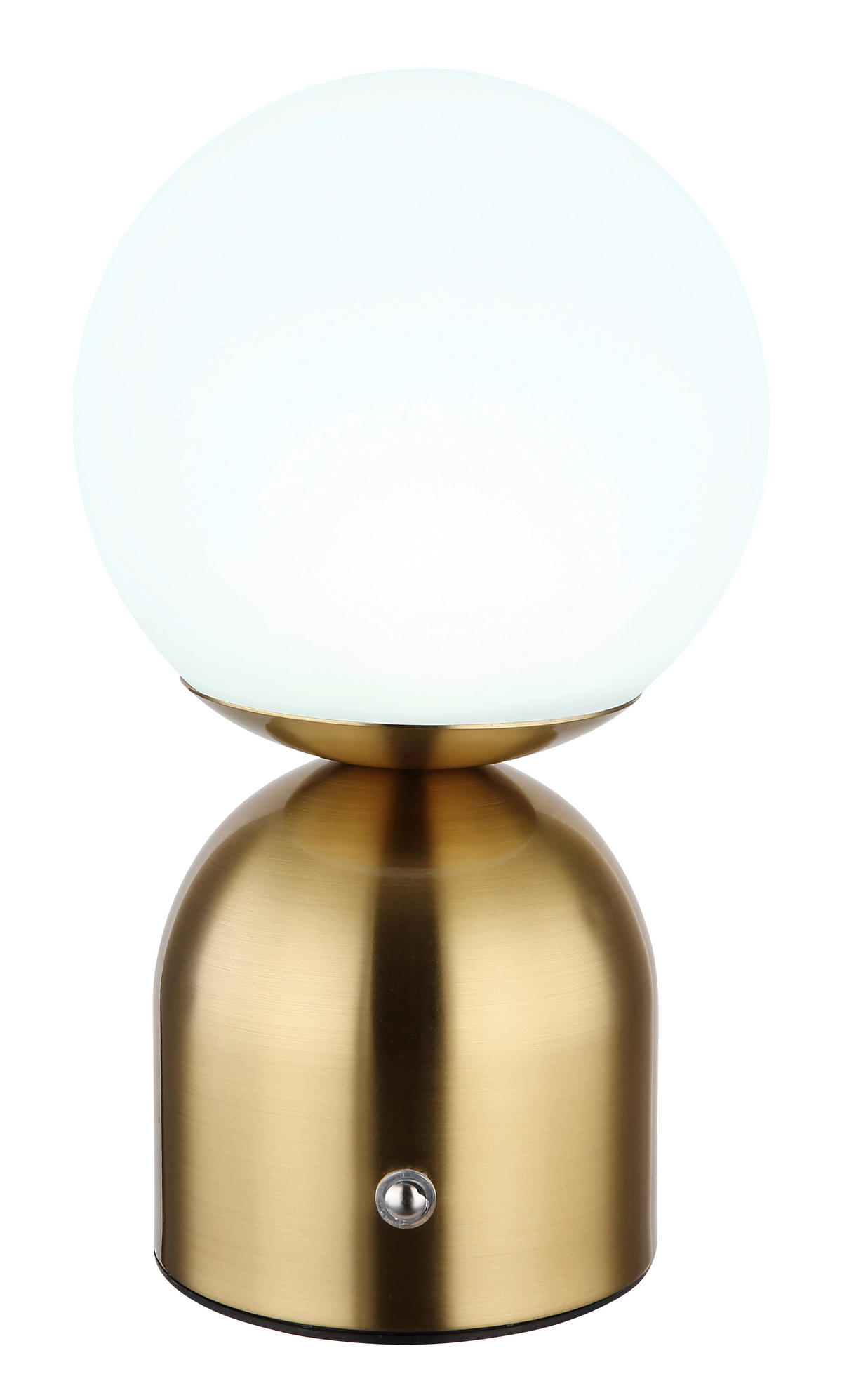 AKKU-TISCHLEUCHTE - Messingfarben/Opal, Konventionell, Kunststoff/Metall (12/21cm) - Globo