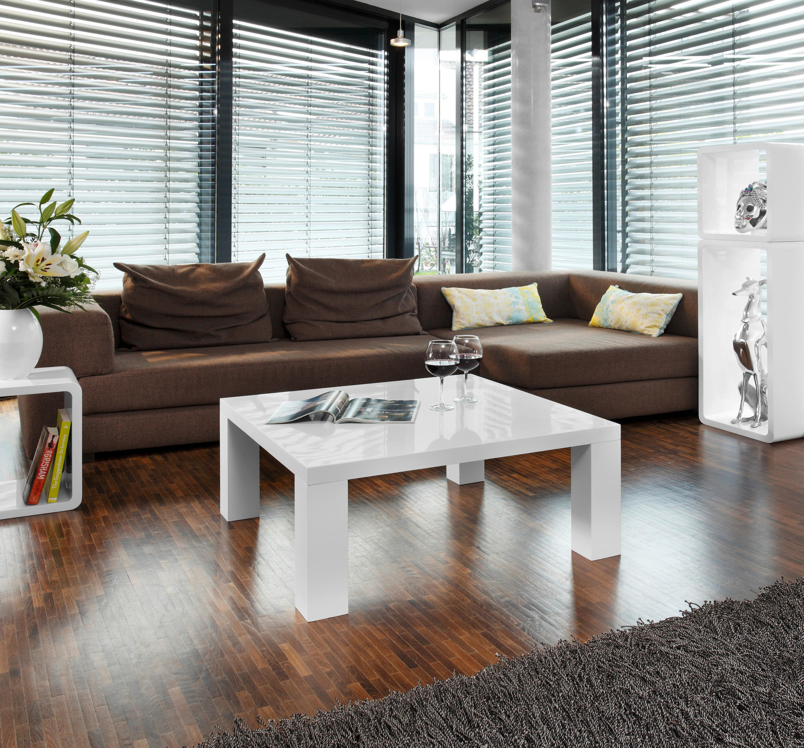 COUCHTISCH 90/90/40 cm rechteckig Weiß  - Weiß, Design, Holzwerkstoff (90/90/40cm) - Livetastic