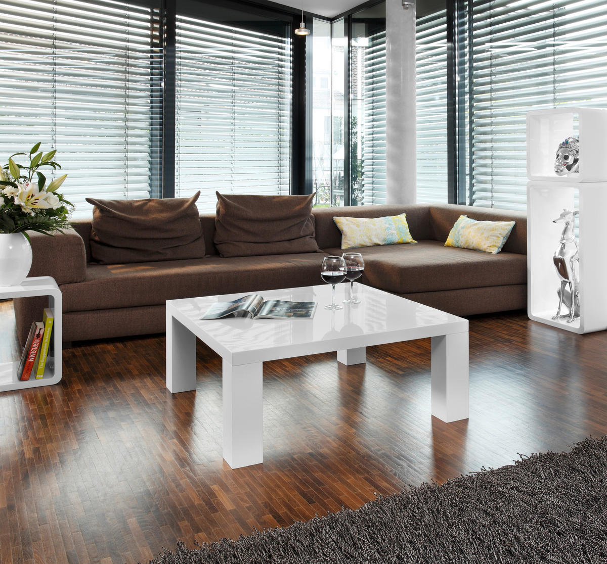 COUCHTISCH 90/90/40 cm rechteckig Weiß  - Weiß, Design, Holzwerkstoff (90/90/40cm) - Livetastic