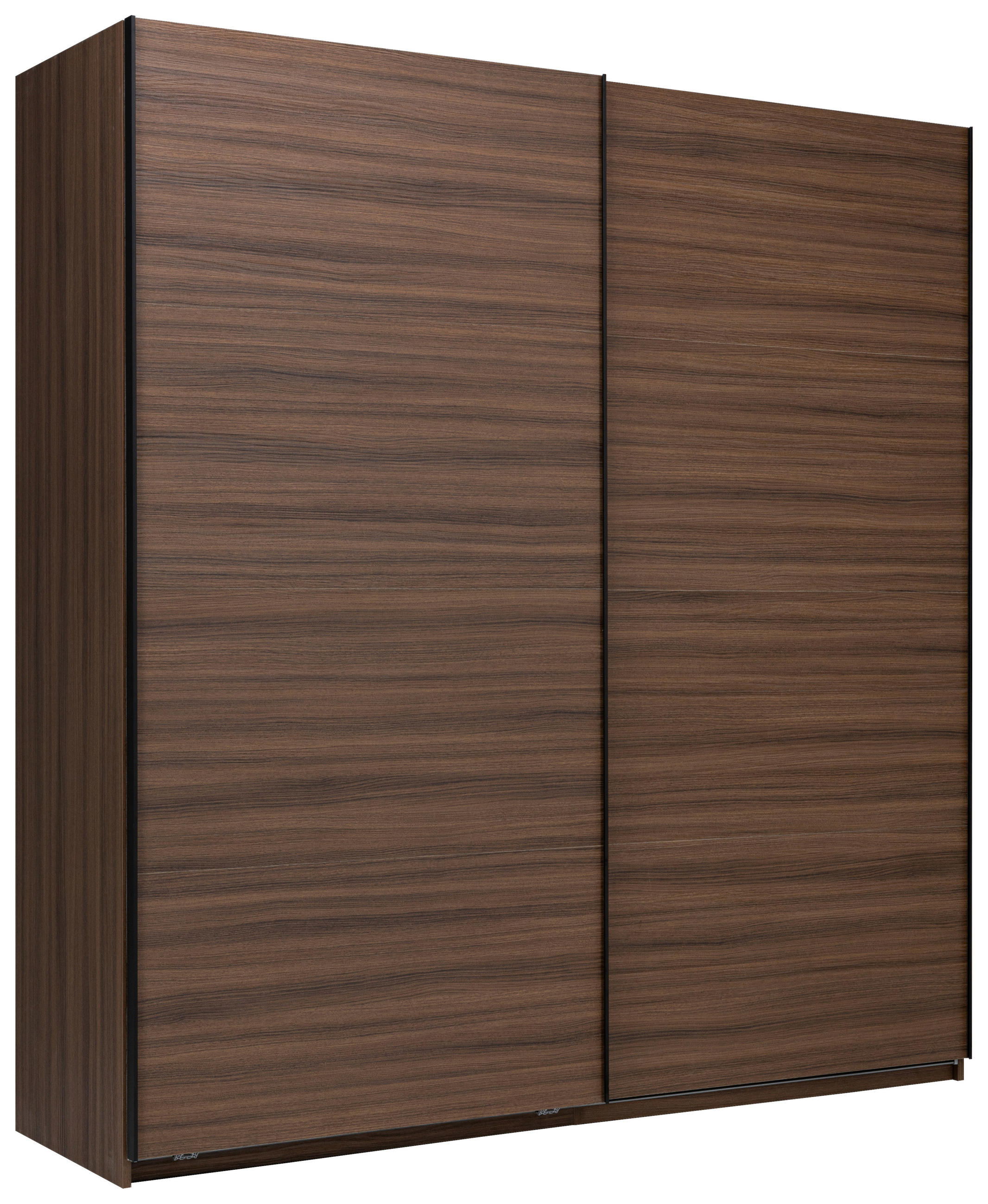 SCHIEBETÜRENSCHRANK 200/211,5/61,5 cm 2-türig Walnussfarben  - Walnussfarben/Schwarz, MODERN, Holzwerkstoff/Metall (200/211,5/61,5cm) - MID.YOU