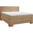 BOXSPRINGBETT 140/200 cm  in Buchefarben, Hellbraun  - Hellbraun/Buchefarben, Natur, Holz/Textil (140/200cm) - Linea Natura