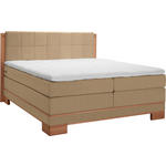 BOXSPRINGBETT 160/200 cm  in Buchefarben, Hellbraun  - Hellbraun/Buchefarben, Natur, Holz/Textil (160/200cm) - Linea Natura