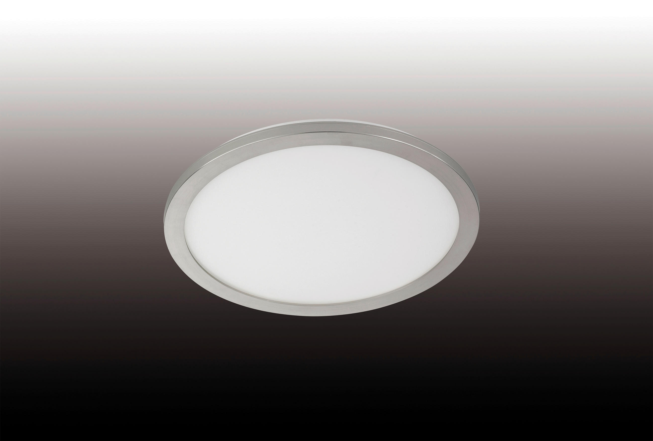 LED-DECKENLEUCHTE   40 cm   - Weiss/Nickelfarben, Design, Glas (40cm) - Fischer & Honsel