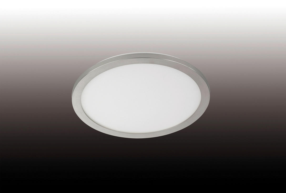 LED-DECKENLEUCHTE   40 cm   - Weiss/Nickelfarben, Design, Glas (40cm) - Fischer & Honsel