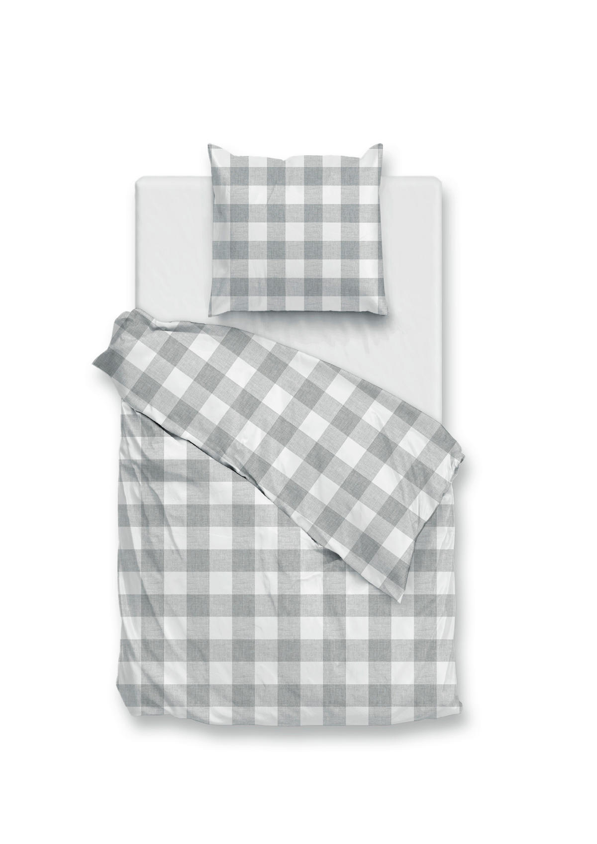 BETTWÄSCHE 2-teilig Quattro-di-Lino Renforcé 135/200 cm  - Hellgrau, Basics, Textil (135/200cm)