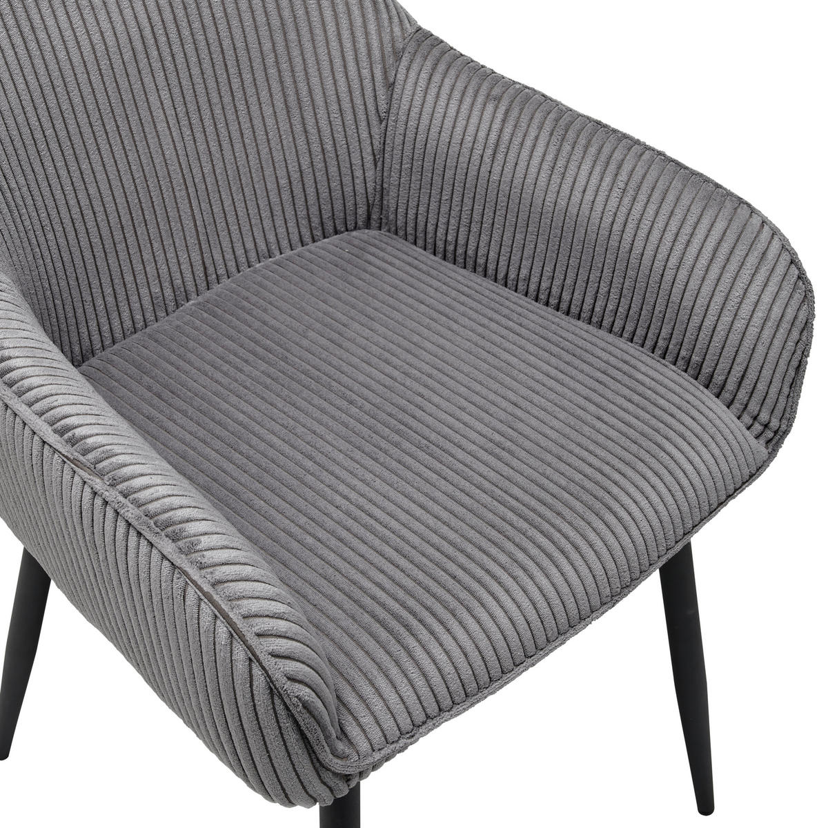ŽIDLE S PODRUČKAMI, železo, manšestr, šedá, černá - šedá/černá, Lifestyle, kov/textil (56/83/62cm) - MID.YOU