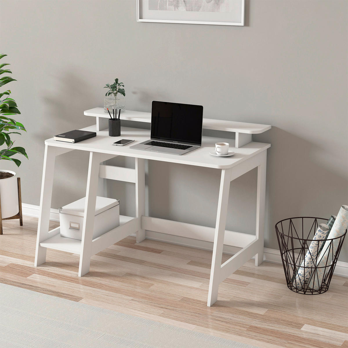 SCHREIBTISCH 120/60/73 cm  in Weiß  - Weiß, Design, Holzwerkstoff (120/60/73cm) - Livetastic