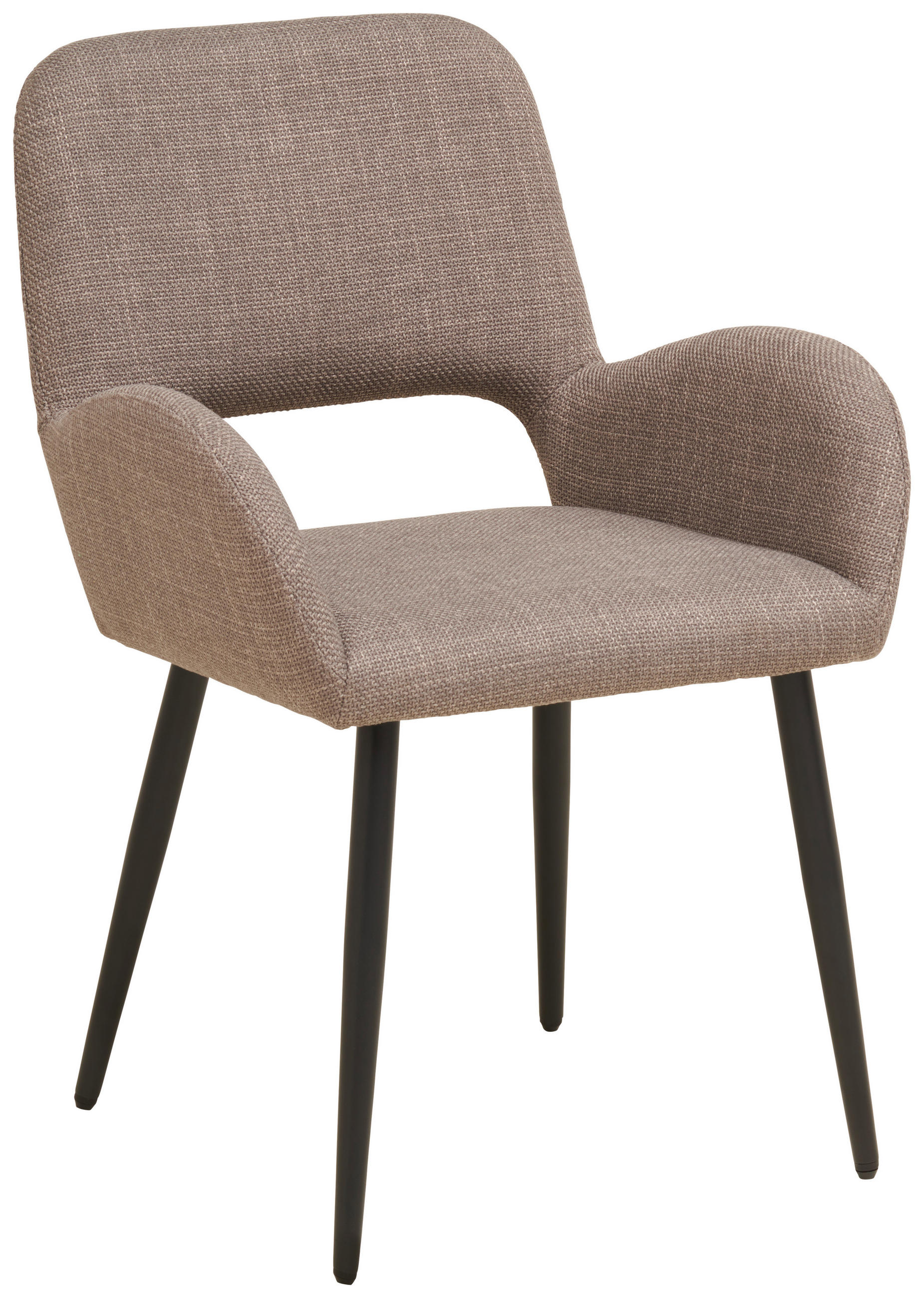 ARMLEHNSTUHL  in Eisen Webstoff  - Schwarz/Braun, LIFESTYLE, Holz/Textil (53/82/63cm) - MID.YOU