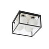 BADEZIMMER-DECKENLEUCHTE    29/29/19,5 cm  - Opal/Schwarz, KONVENTIONELL, Glas (29/29/19,5cm) - ENDON