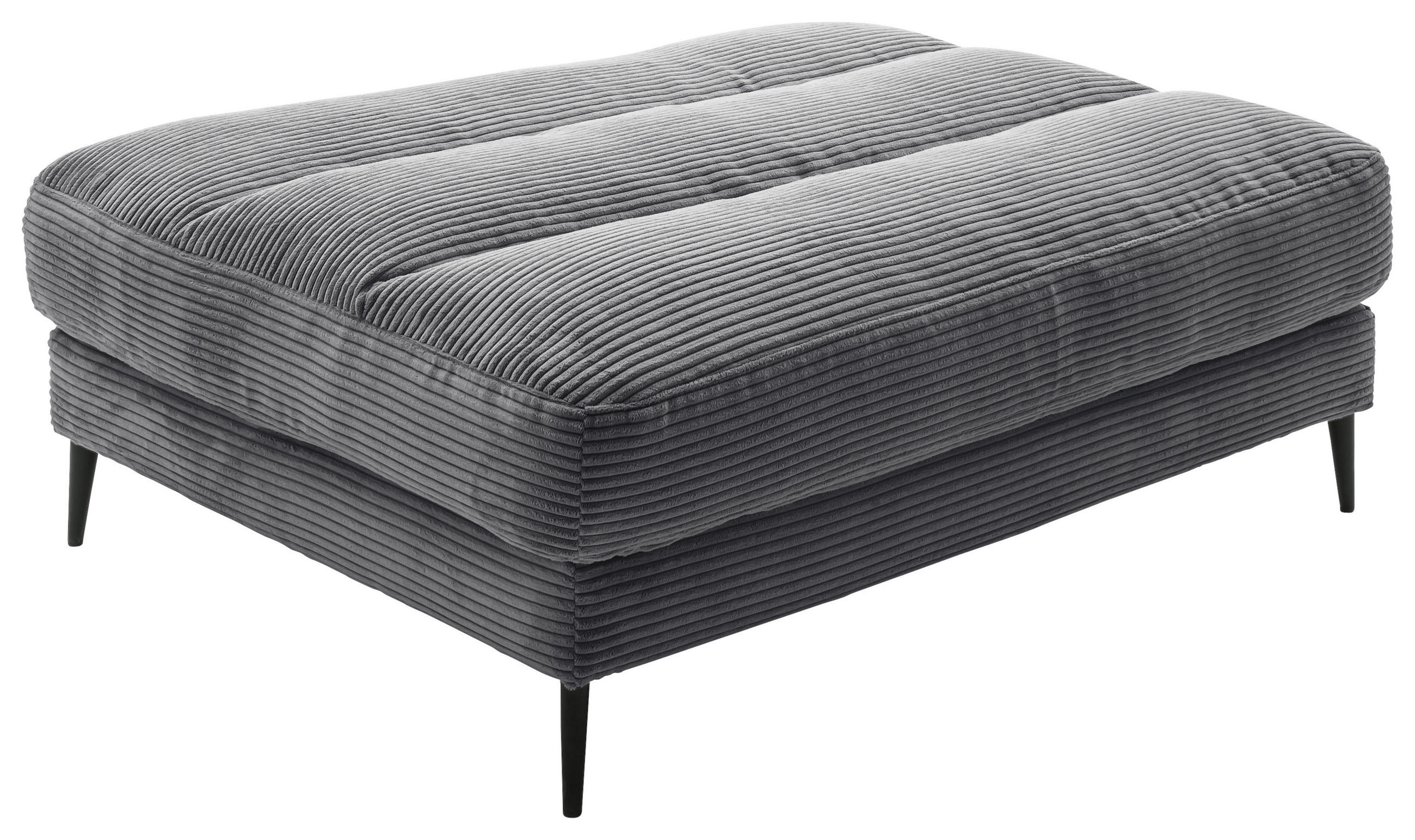 HOCKERBANK 90/83/125 cm Cord Dunkelgrau Metall  - Dunkelgrau/Schwarz, Design, Textil/Metall (90/83/125cm) - Dieter Knoll
