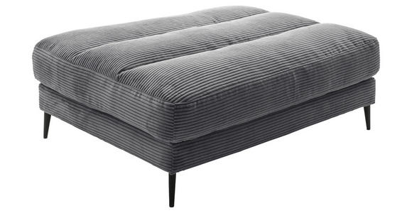 HOCKERBANK 120/43/90 cm Cord Dunkelgrau Metall  - Dunkelgrau/Schwarz, Design, Textil/Metall (120/43/90cm) - Dieter Knoll