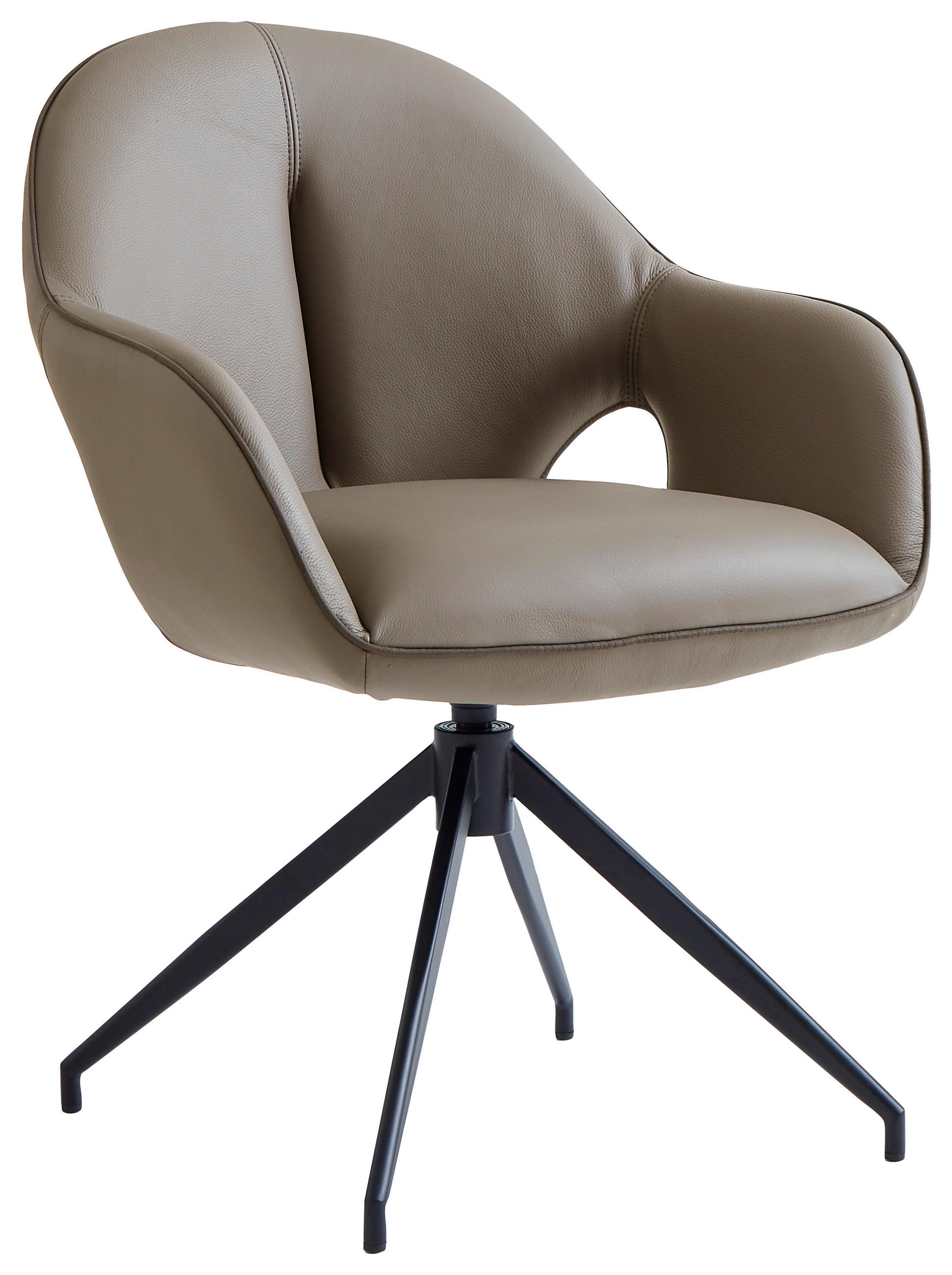 KAROSSZÉK antracit, fekete  - fekete/antracit, Design, bőr/fém (62/85/64cm) - Novel