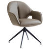 ARMLEHNSTUHL  Sitzfläche 360° drehbar, automatische Rückholfunktion  Echtleder  - Anthrazit/Schwarz, Design, Leder/Metall (62/85/64cm) - Novel