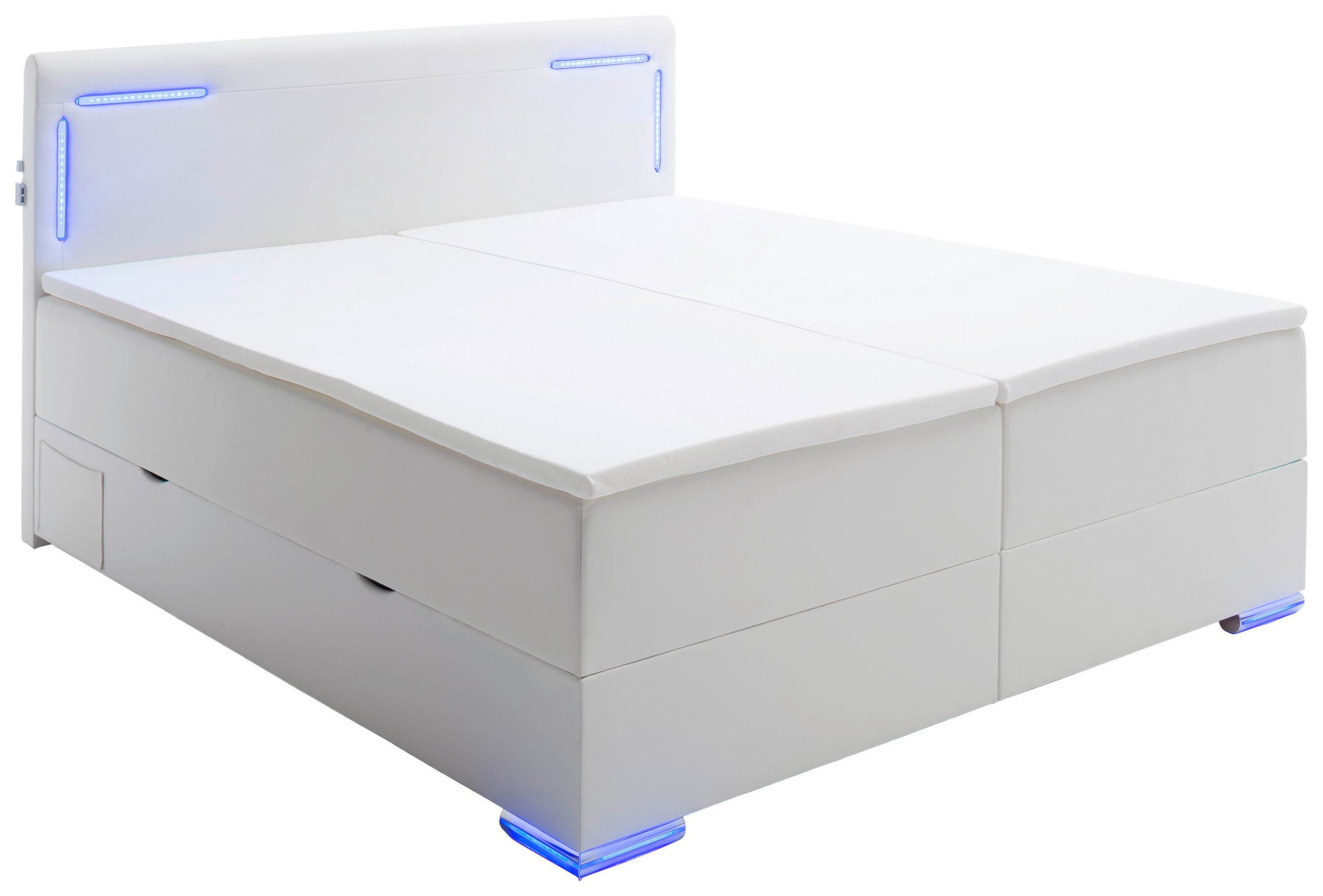 POSTEL BOXSPRING, 180/200 cm, bílá - bílá/barvy stříbra, Design, textil/plast (180/200cm) - Xora