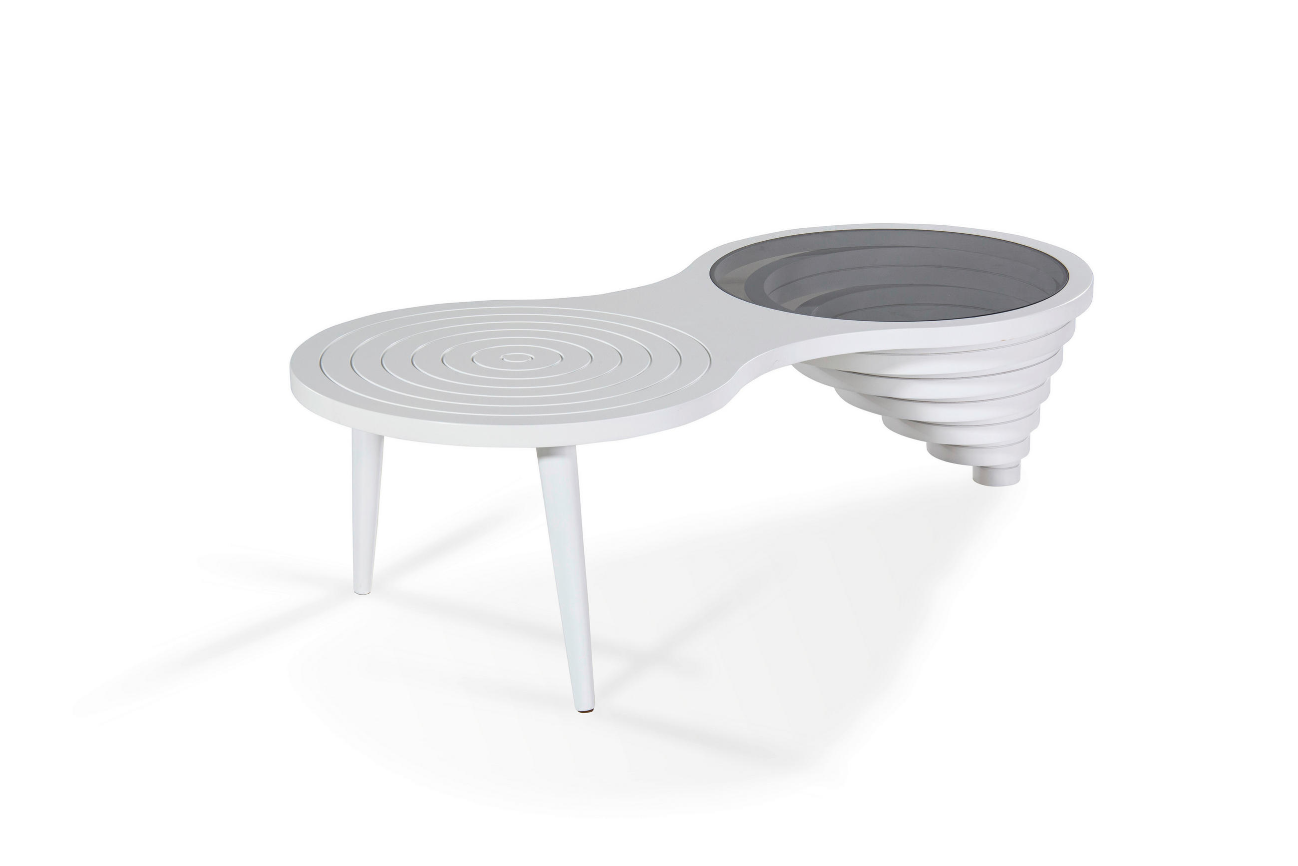KLUB STOČIĆ 130/60/40 cm  bela  - bela, Dizajnerski, staklo/pločasti materijal (130/60/40cm) - Cantus