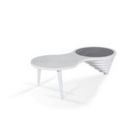 KLUB STOČIĆ 130/60/40 cm  bela  - bela, Dizajnerski, staklo/pločasti materijal (130/60/40cm) - Cantus