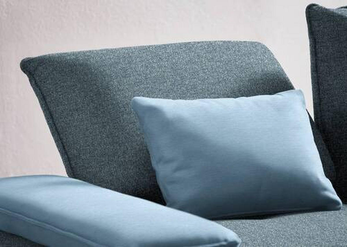 ECKSOFA in Flachgewebe Blau  - Blau/Schwarz, Design, Textil/Metall (250/310cm) - Moderano