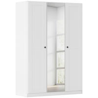 DREHTÜRENSCHRANK 135/197/54 cm,  in Weiß, 3-türig  - Schwarz/Weiß, KONVENTIONELL, Glas/Holzwerkstoff (135/197/54cm) - home24