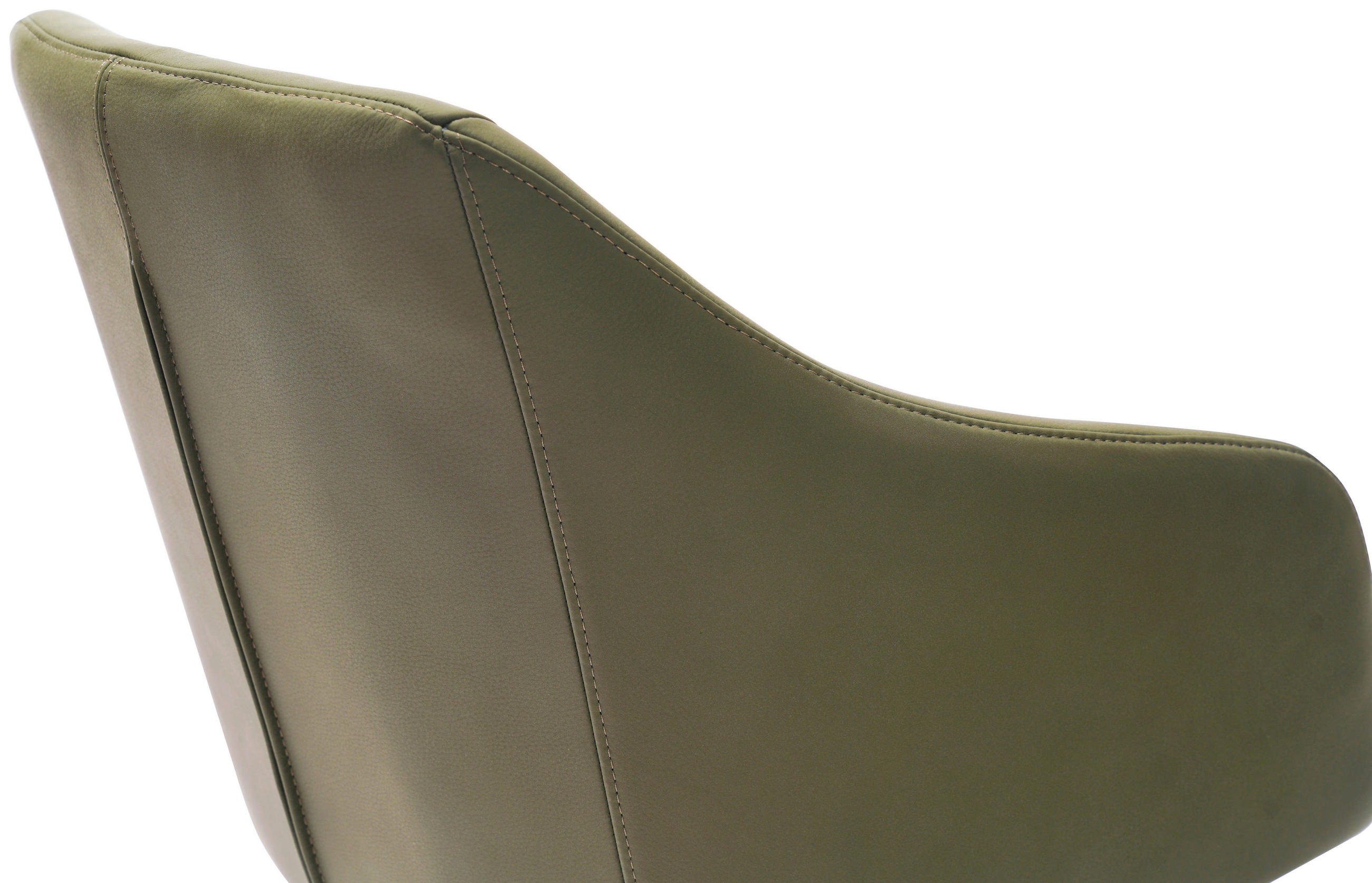 BARHOCKER Echtleder Grün, Schwarz Eisen Sitzfläche 360° drehbar, inklusive Armlehnen  - Schwarz/Grün, Design, Leder/Metall (54,5/88-108/53,5cm) - Cassando