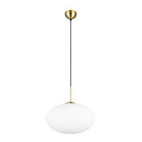 PENDELLEUCHTE 40/150 cm    - Weiss/Messingfarben, Konventionell, Glas/Metall (40/150cm) - Trio Leuchten