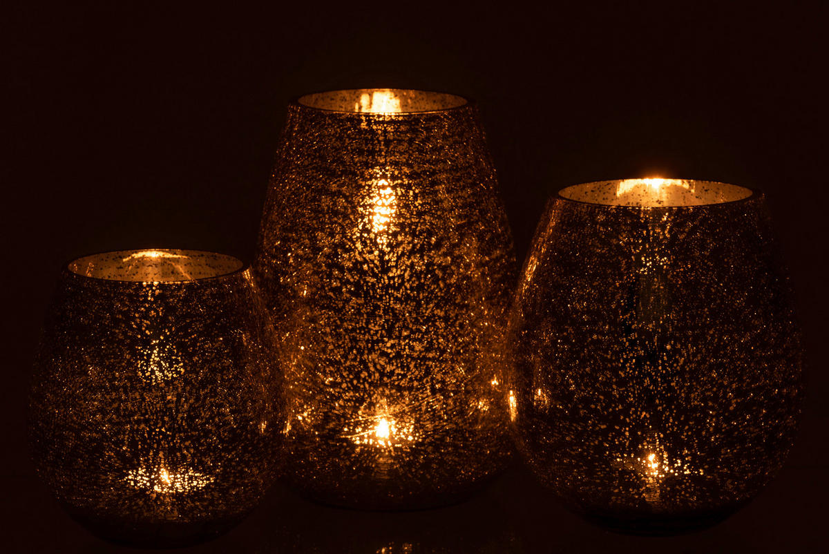 WINDLICHT - Grau, Basics, Glas (19/19/26cm)