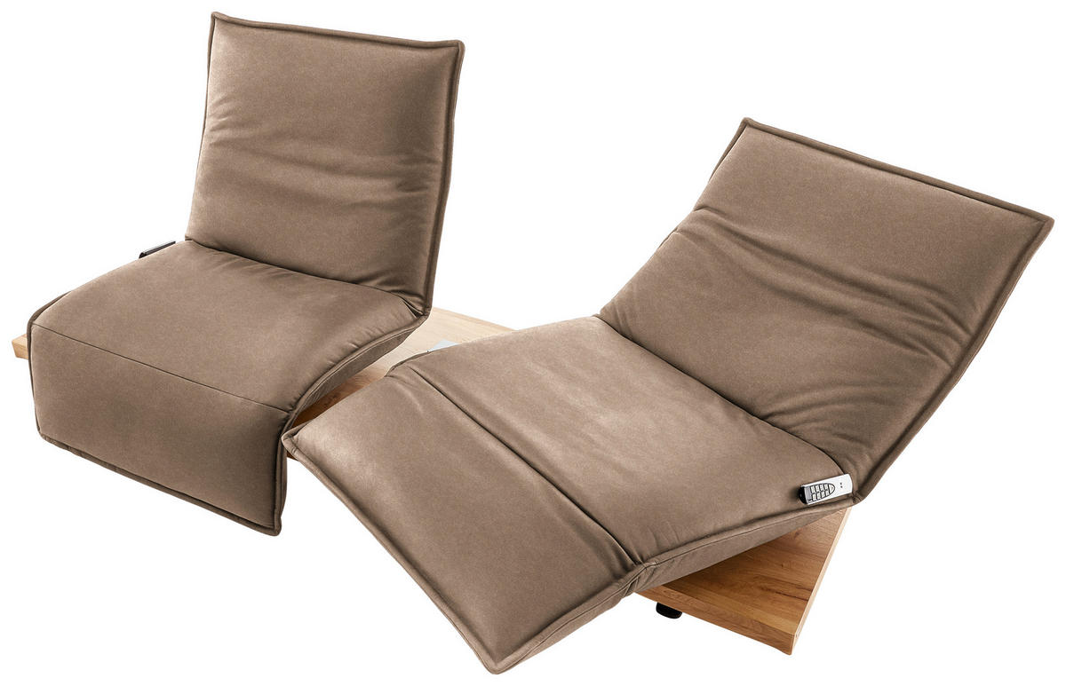2-SITZER-SOFA in Leder Greige  - Greige/Eichefarben, Natur, Leder/Holz (240/63/115cm) - Koinor
