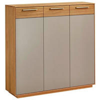 SCHUHSCHRANK Eiche furniert, massiv, teilmassiv Taupe, Eichefarben  - Taupe/Eichefarben, Design, Holz/Holzwerkstoff (127/124/37cm)