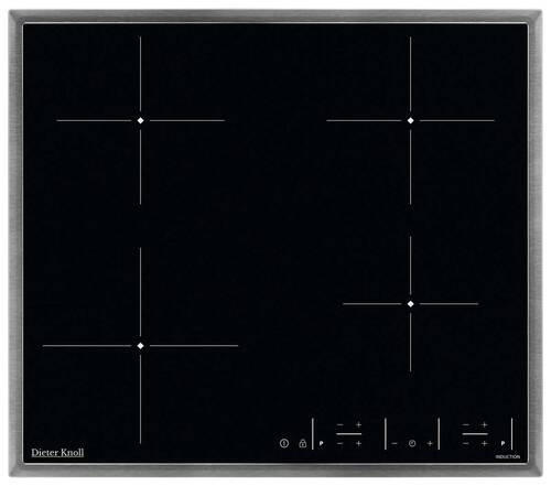 PLITĂ CU INDUCȚIE - culoare inox/negru, Basics, sticlă/metal (57,6/50,6cm) - Dieter Knoll