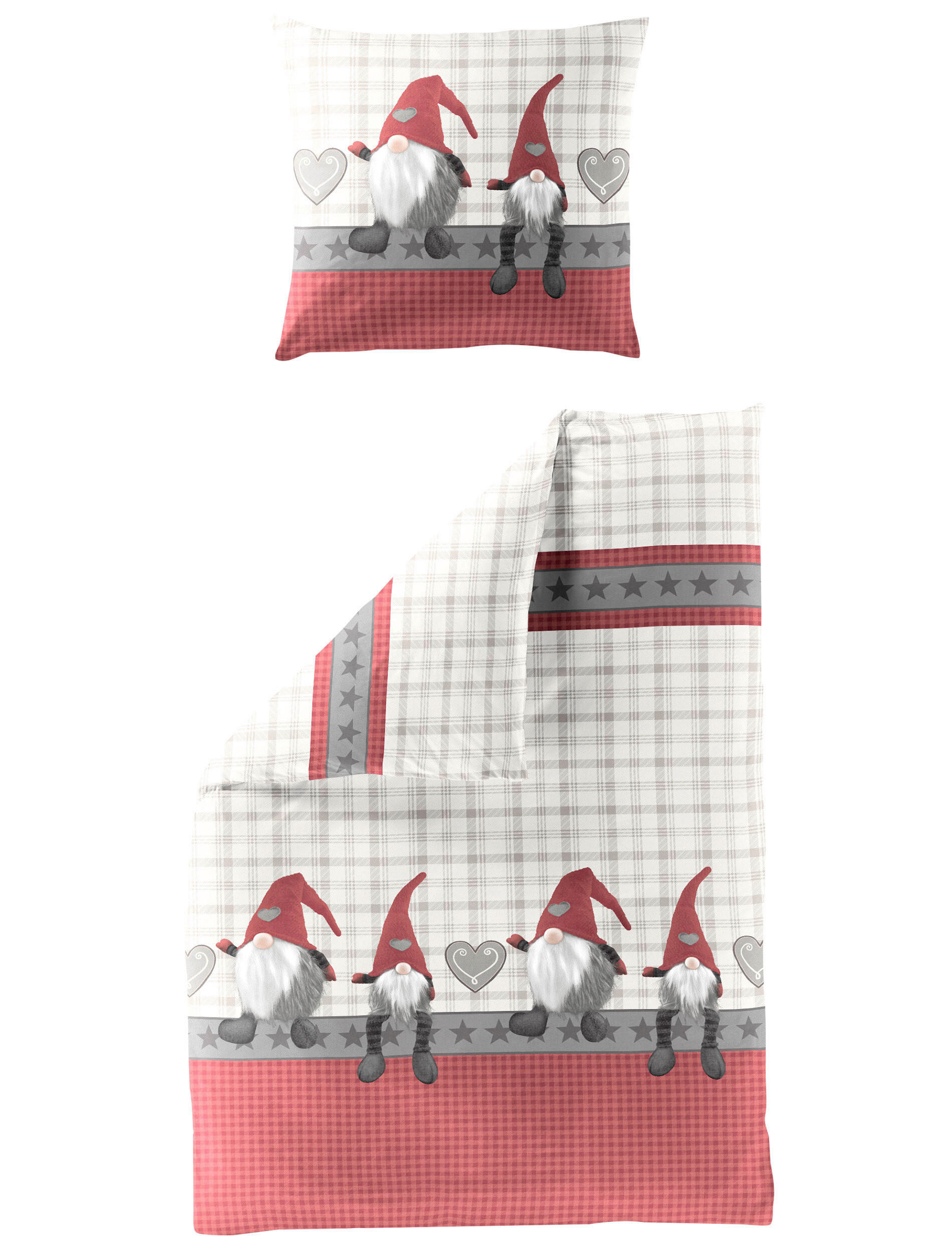 BETTWÄSCHE 2-teilig Biber 135/200 cm  - Grauweiß, Design, Textil (135/200cm) - Bierbaum
